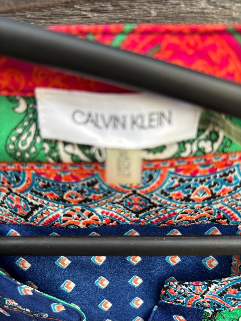 Calvin Klein Colorful Patchwork Print Button-Up Shirt - Picture 5 of 5